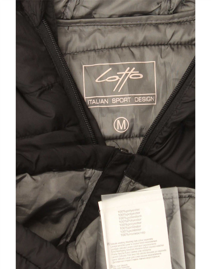 Giacca imbottita con cappuccio da donna Lotto UK 14 poliestere nero medio