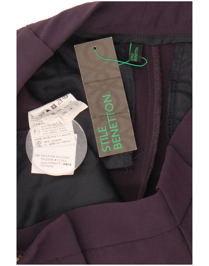 Pantaloni chino slim da donna Benetton IT 42 Medium W30 L28 Poliestere viola