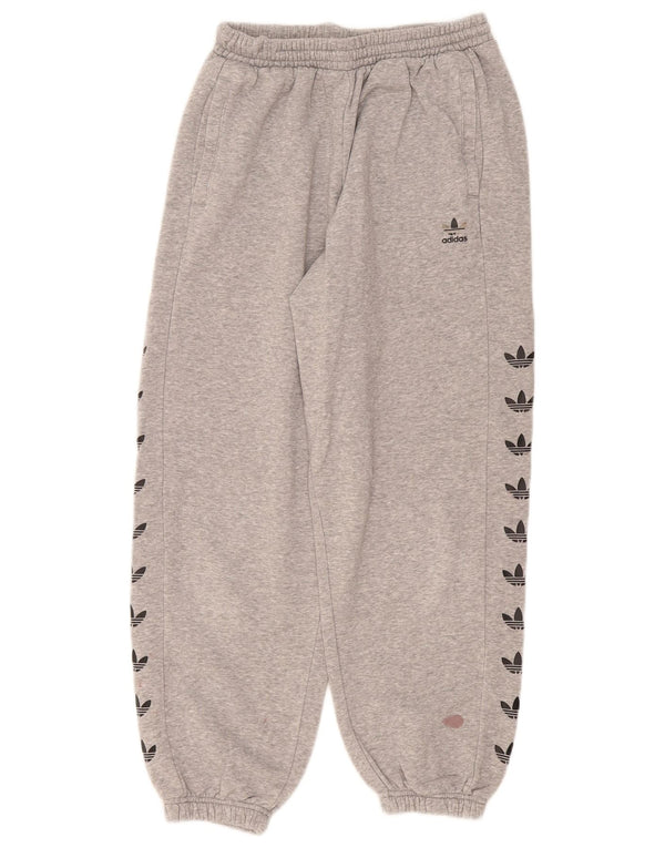 Adidas Damen Graphic Trainingshose Jogger UK 12 Mittelgrau fleckig