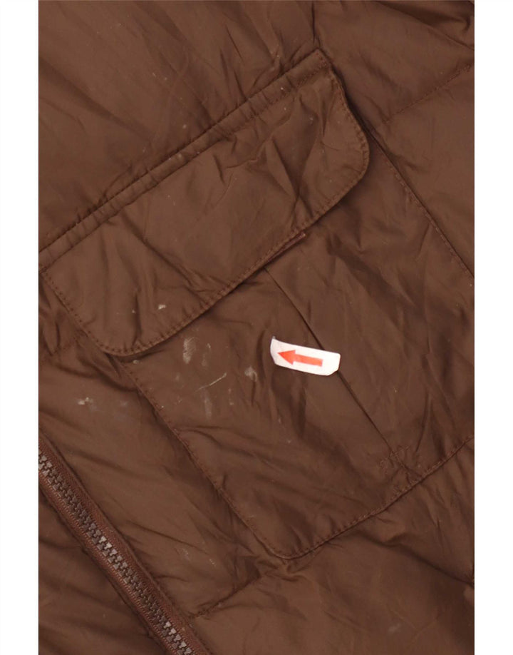 Jaqueta acolchoada masculina Armani UK 44 2XL poliamida marrom