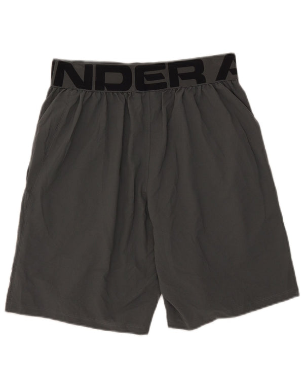 Under Armour Mens Heat Gear Graphic Sport Shorts Small Grey Colourblock