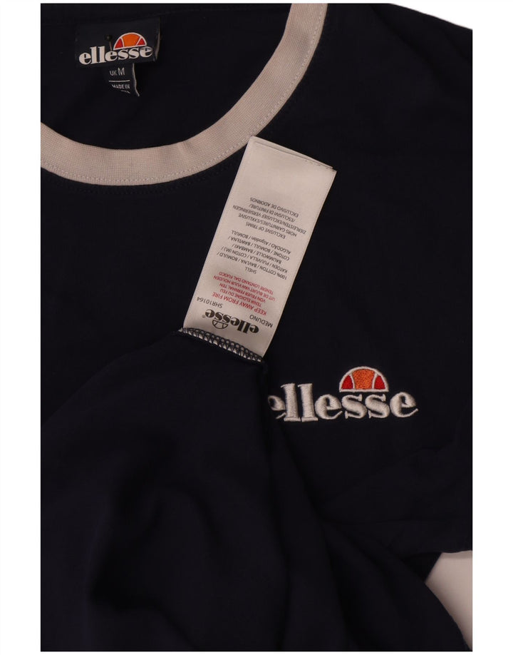 Ellesse Mens Graphic T-Shirt Top Medium Navy Blue Cotton