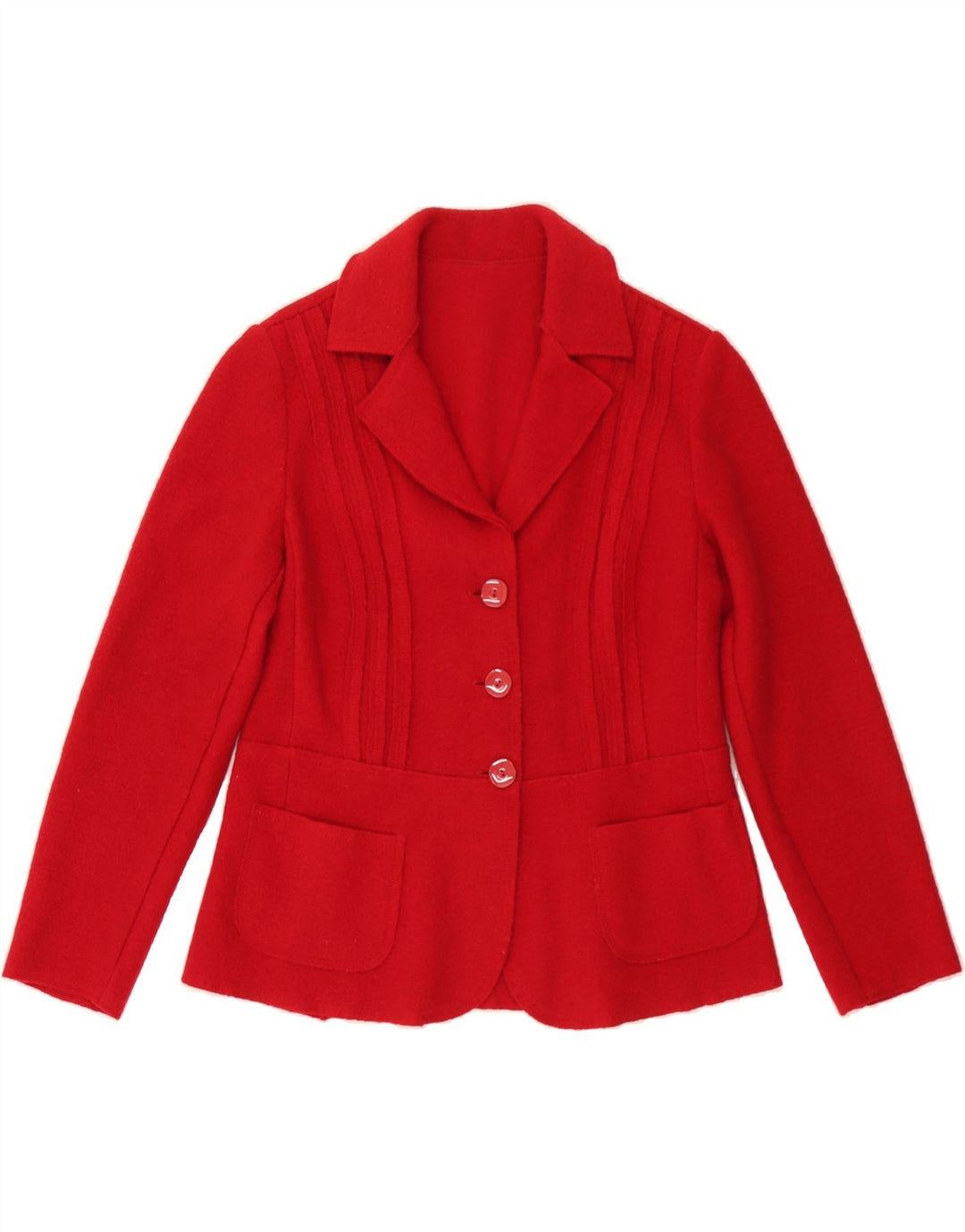VINTAGE Womens 3 Button Blazer Jacket UK 12 Medium Red Vintage Vintage and Second-Hand Vintage from Messina Hembry 