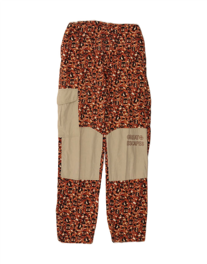 GREAT ESCAPES Womens Abstract Pattern Cargo Trousers W30 L30 Brown Vintage Great Escapes and Second-Hand Great Escapes from Messina Hembry 