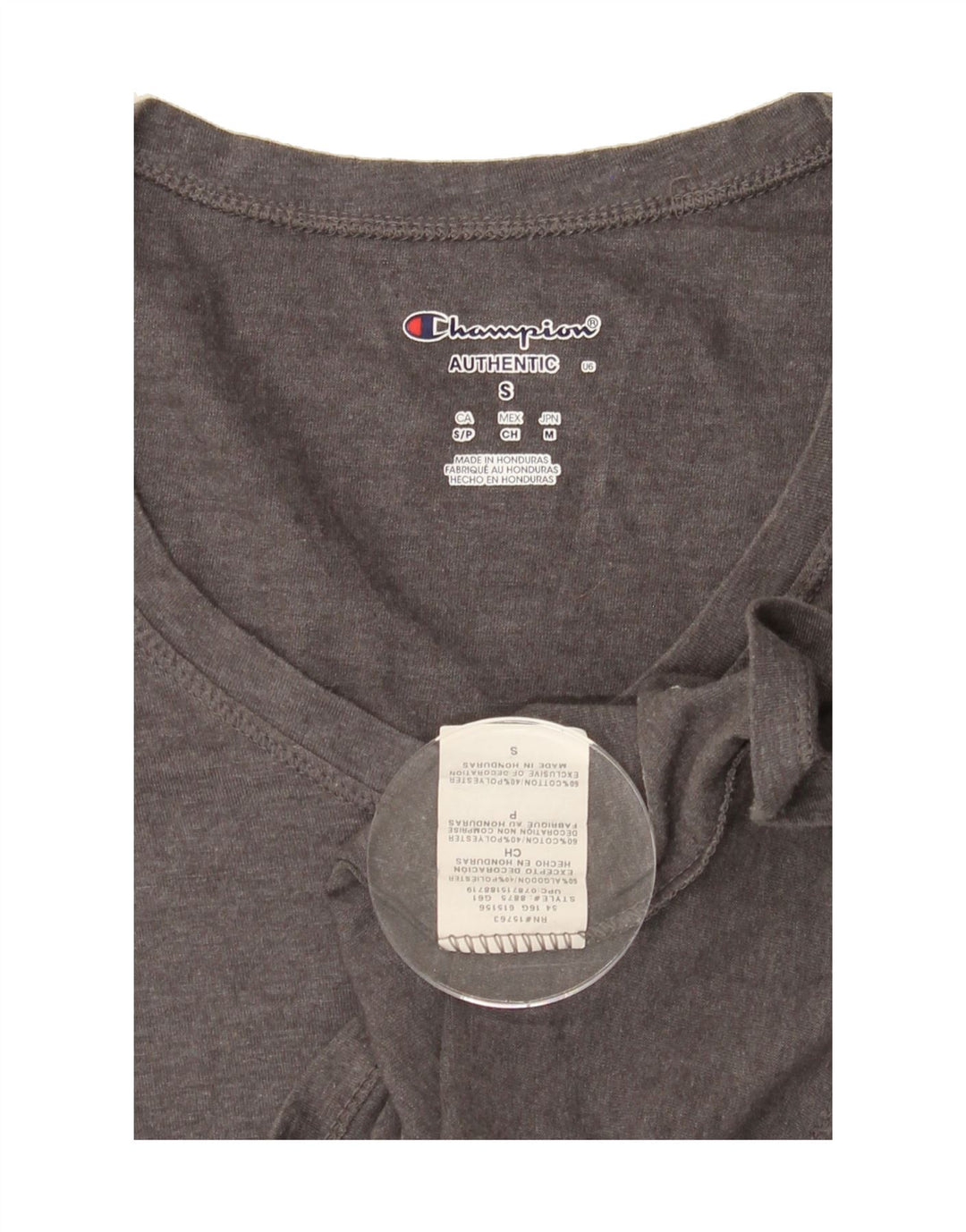 CHAMPION Womens Authentic T-Shirt Top UK 10 Small Grey Cotton Vintage Champion and Second-Hand Champion from Messina Hembry 