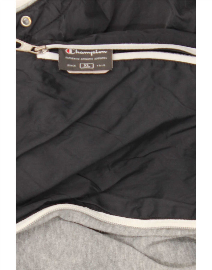 Felpa con cappuccio e zip Champion da uomo XL grigia