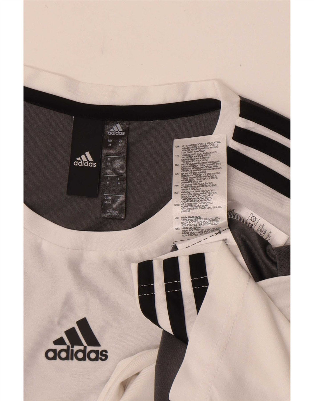 Adidas Mens Aeroready T-Shirt Top Medium White Colourblock Polyester