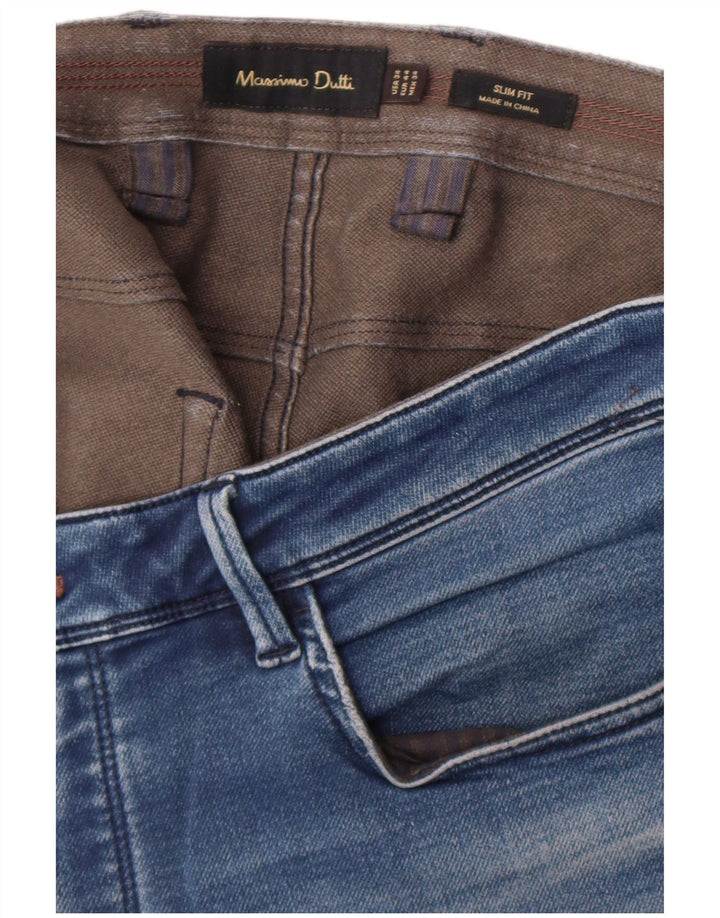Massimo Dutti Mens Slim Jeans EU 44 Large W34 L32 Blue
