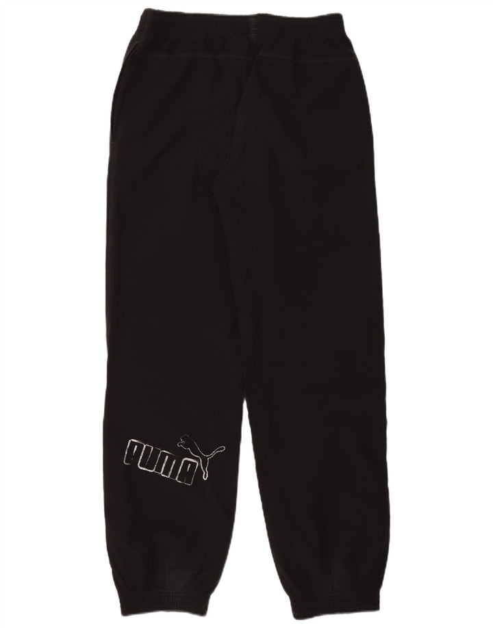 Puma Boys Graphic Tracksuit Trousers Joggers 13-14 Years Black Polyester