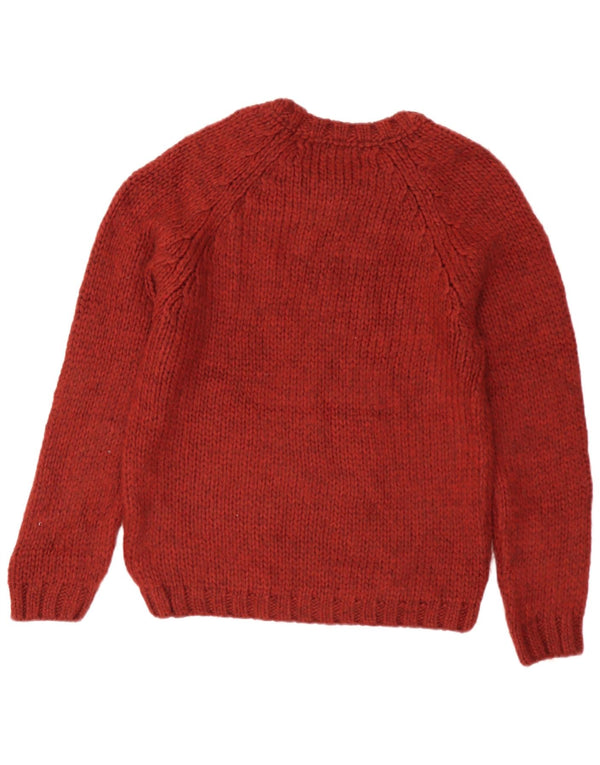 Zara Mens Boat Neck Jumper Sweater Large Burgundy Acrylic