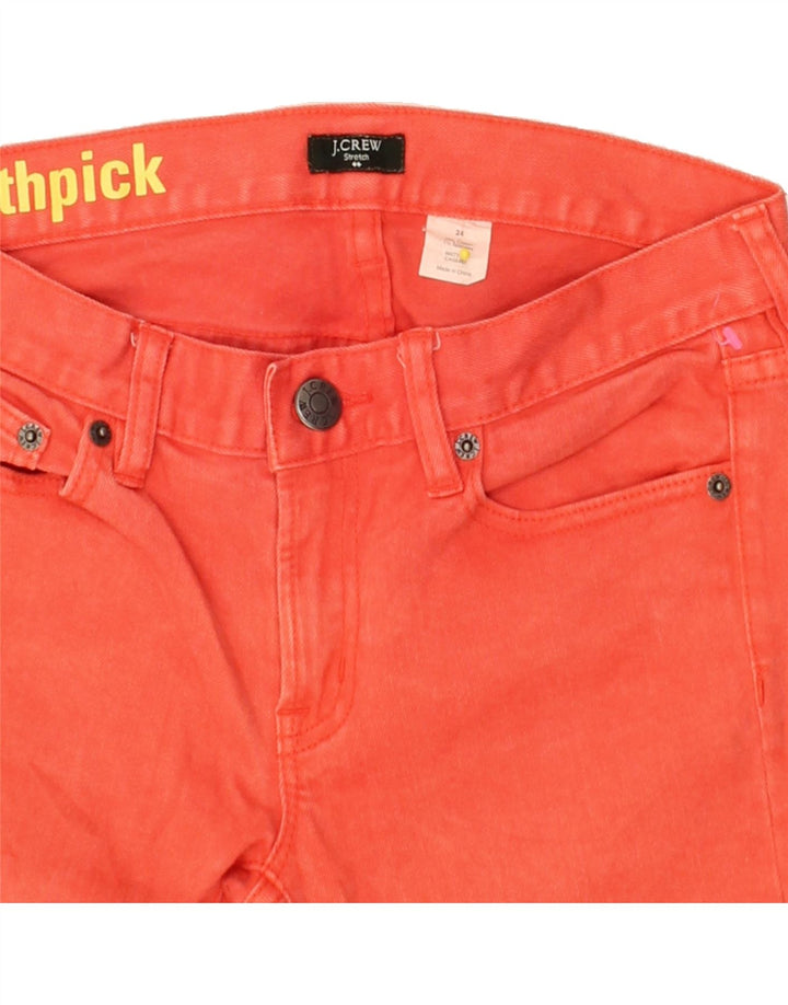 J. CREW Womens Toothpick Slim Jeans W24 L26 Orange Cotton Vintage J. Crew and Second-Hand J. Crew from Messina Hembry 