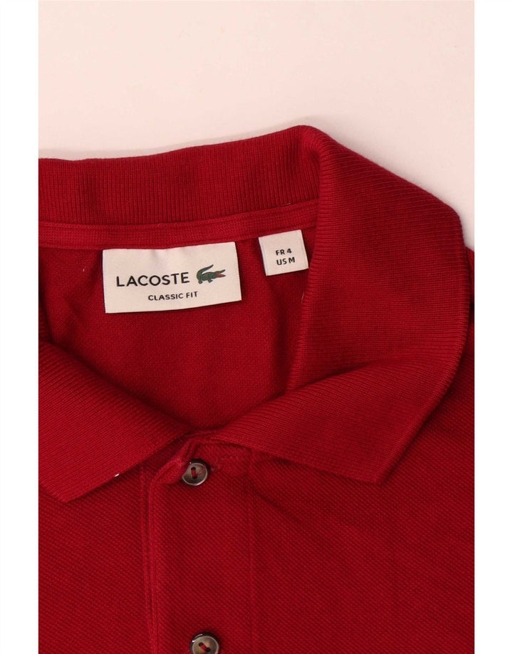 Lacoste Mens Classic Fit Polo Shirt Size 4 Medium Red Cotton