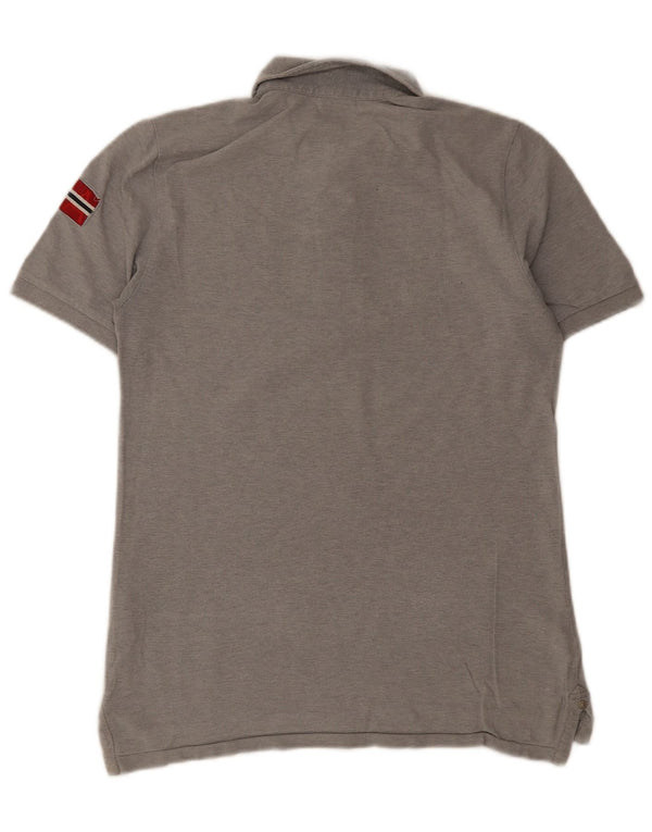 Napapijri Mens Geographic Polo Shirt Small Grey Cotton
