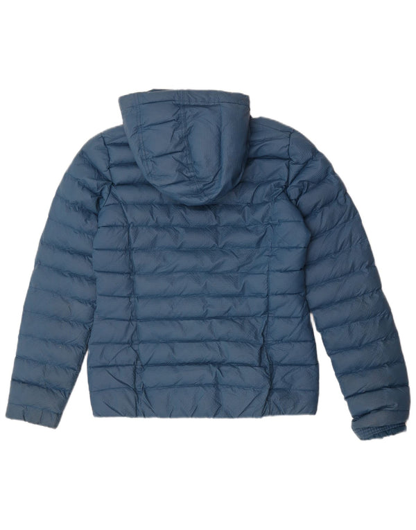 Adidas Chaqueta acolchada con capucha para mujer UK 10 Small Azul marino Nylon