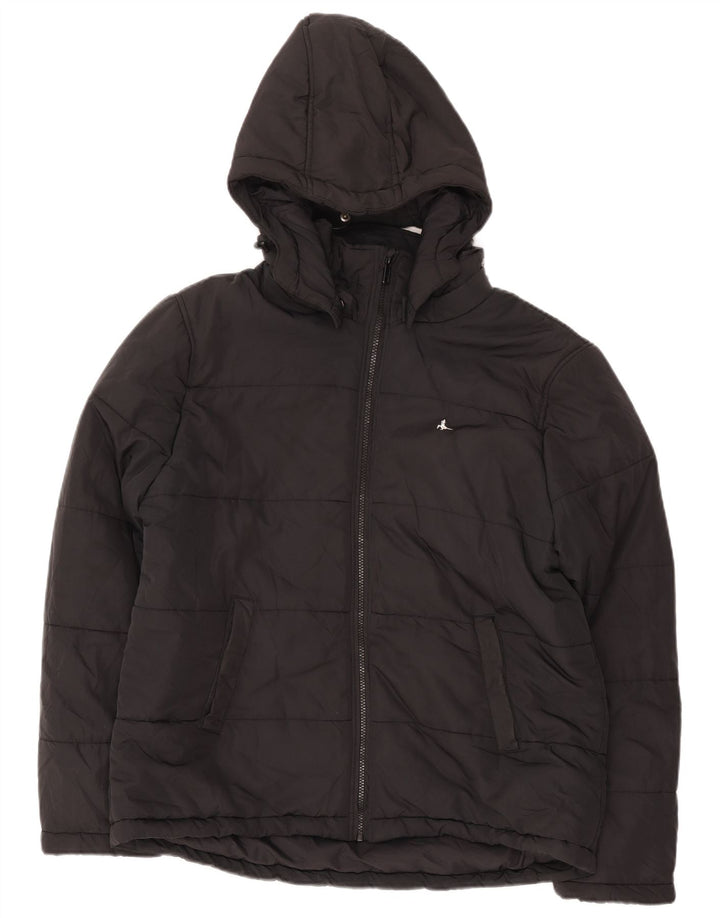 Męska ocieplana kurtka z kapturem Jack Wills UK 42 XL, czarny poliester