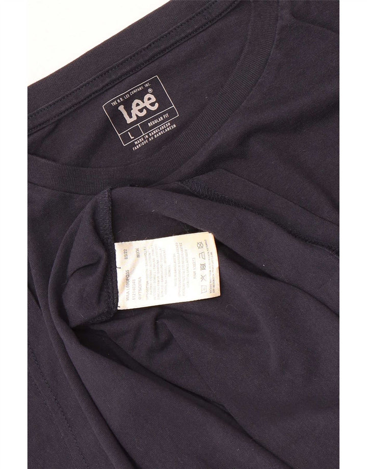 Lee Mens Regular Fit T-Shirt Top Large Navy Blue Cotton