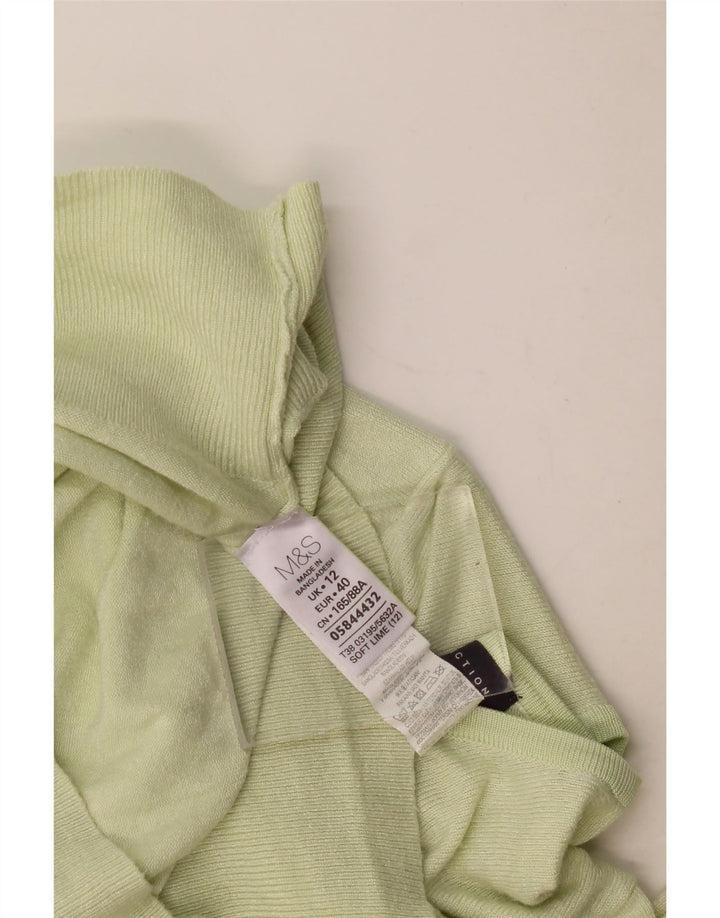 Marks & Spencer Womens Cardigan Sweater UK 12 Medium Green Viscose