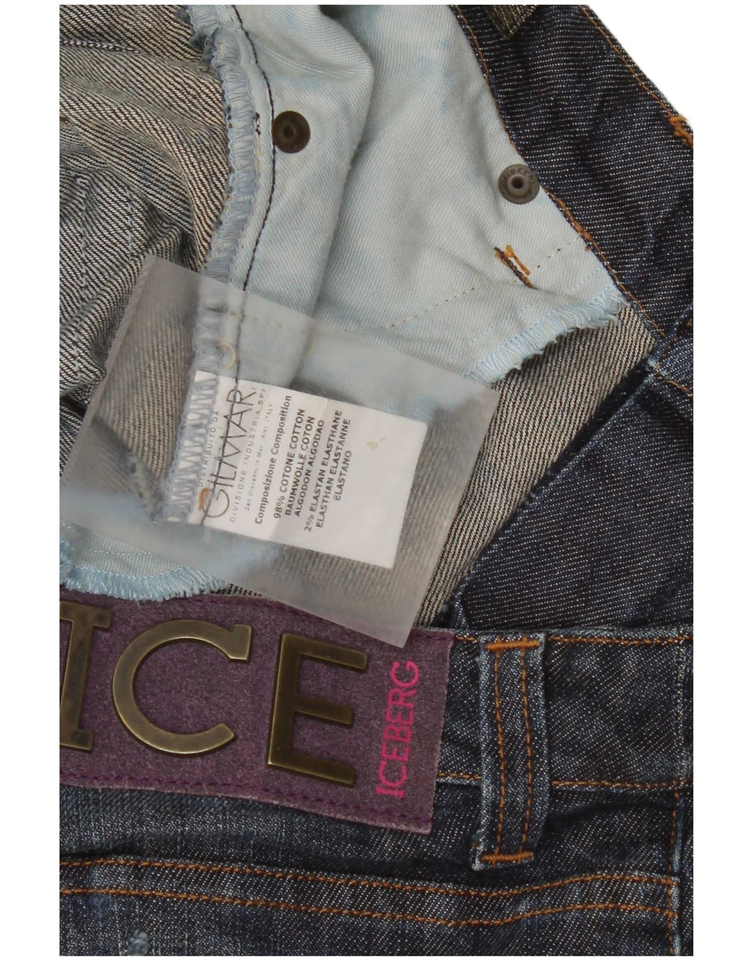 Iceberg Womens Slim Jeans W32 L32 Navy Blue Cotton