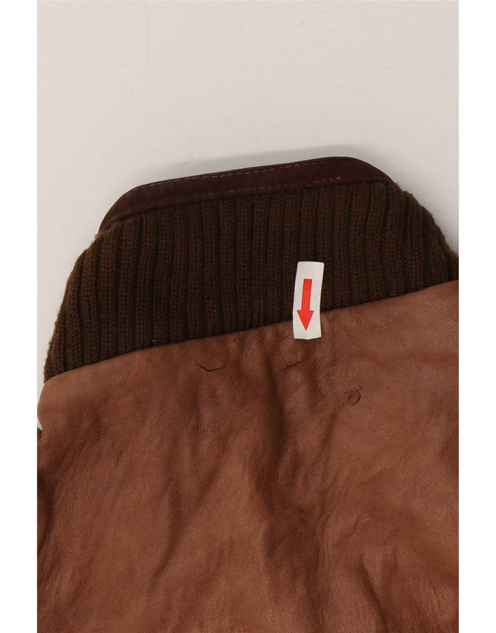 Vintage Ανδρικό Δερμάτινο Μπουφάν UK 36 Small Brown
