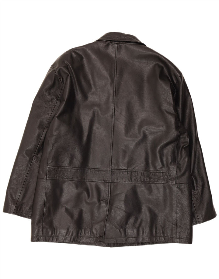 Jachetă de piele vintage pentru bărbați UK 40 Large Black