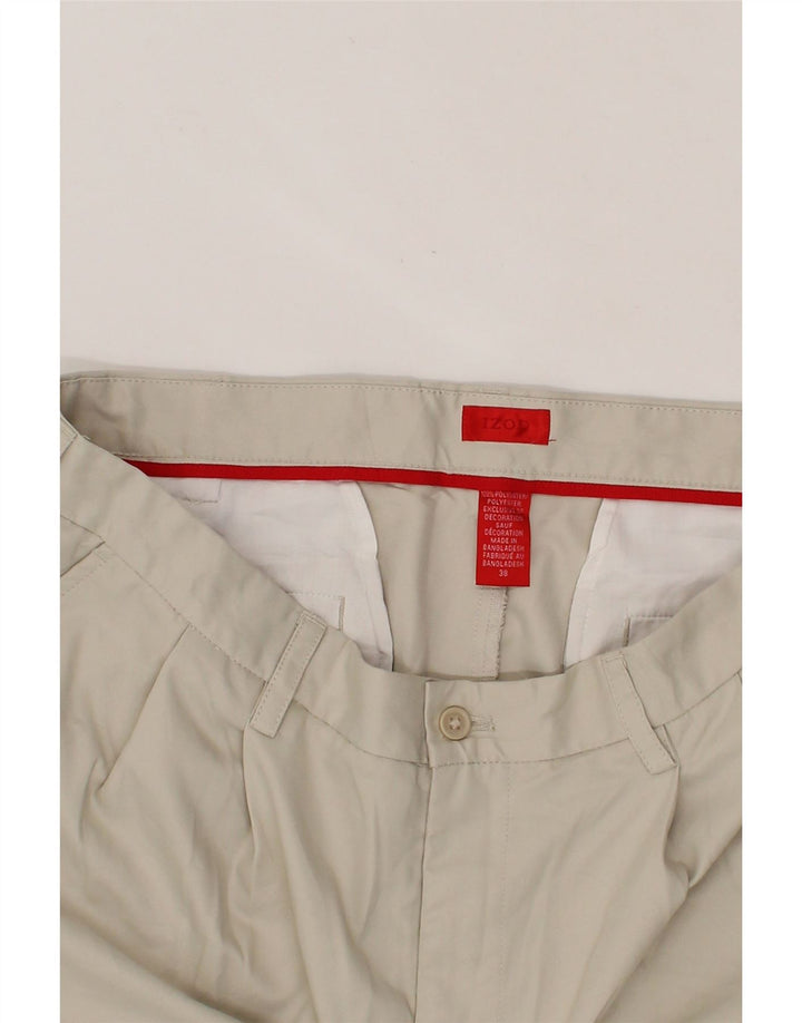 IZOD Mens Pegged Chino Shorts W38 XL  Beige Polyester Vintage Izod and Second-Hand Izod from Messina Hembry 