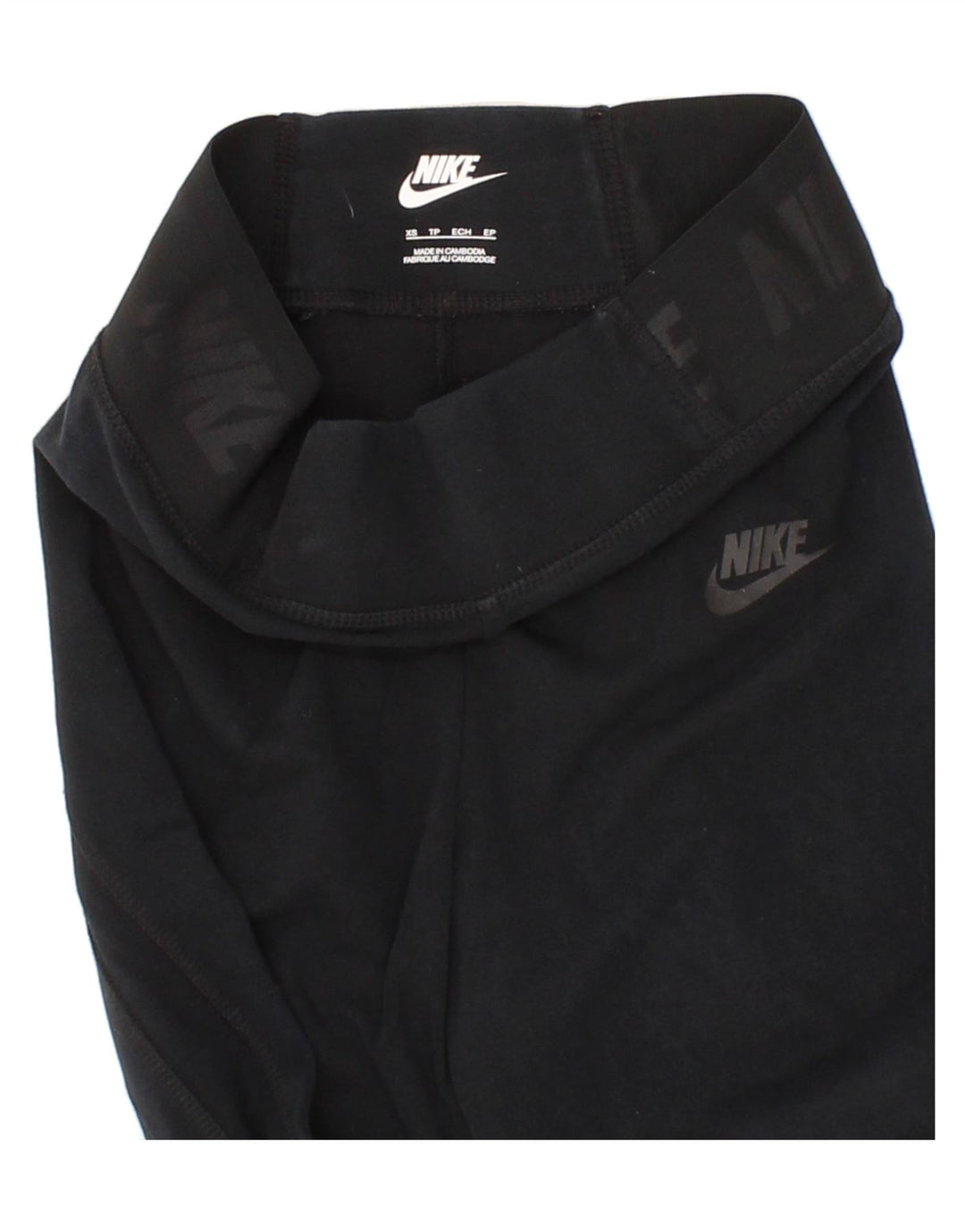 NIKE Womens Graphic Leggings UK 4 XS Navy Blue Vintage Nike and Second-Hand Nike from Messina Hembry 