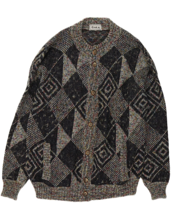 Gala Herre Cardigan Sweater XL Grå Geometrisk