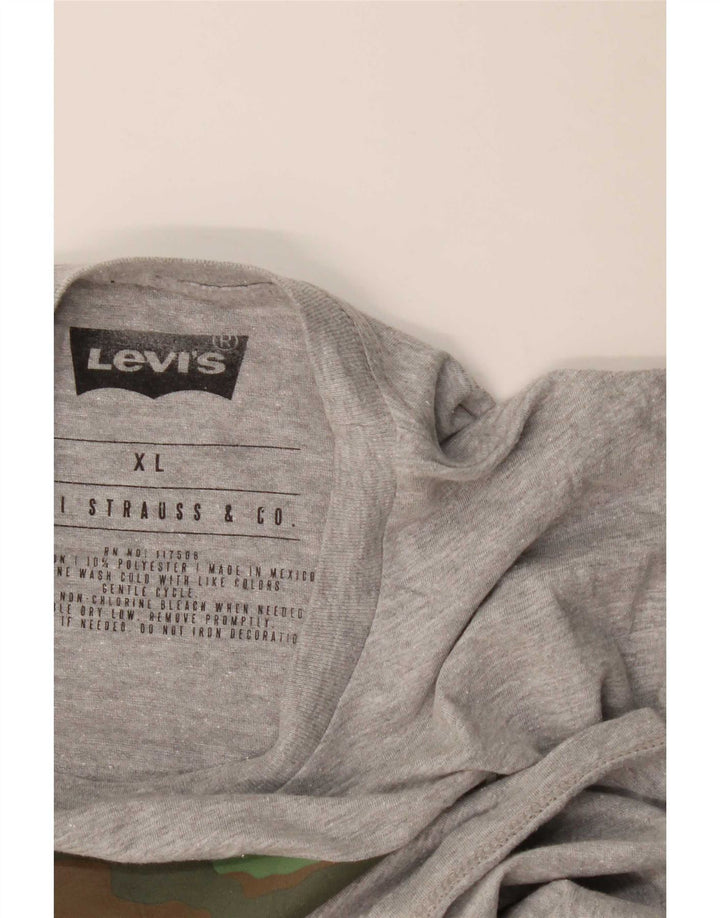 Levi's Herre grafisk T-shirt Top XL Grå Bomuld