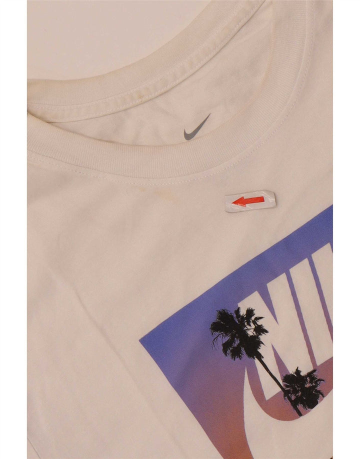 Nike grafisk t-shirt til mænd, medium hvid bomuld