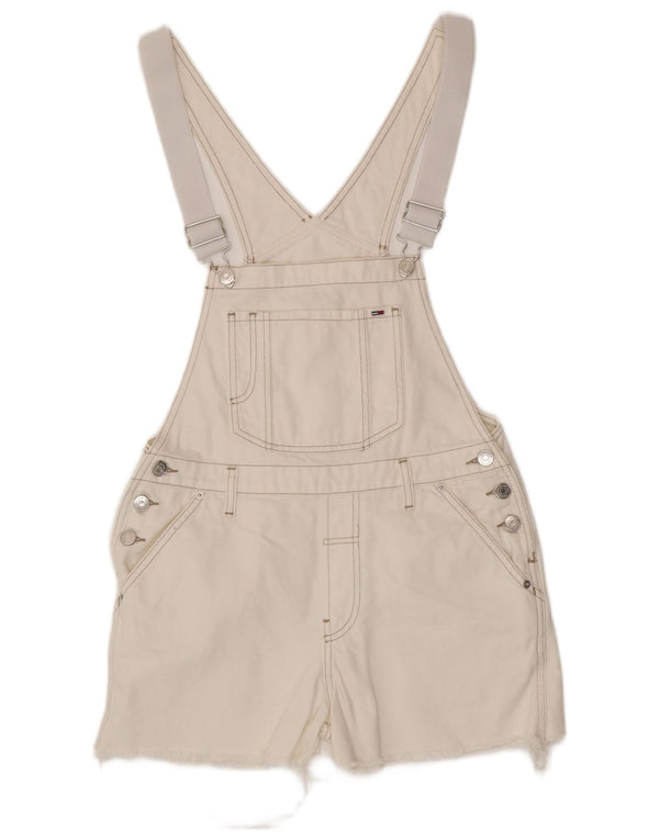 Tommy Hilfiger Womens Dungarees Denim Shorts Small W27  White Cotton
