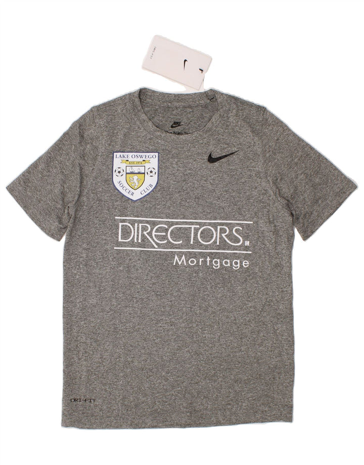 NIKE Boys Dri Fit Graphic T-Shirt Top 4-5 Years Small  Grey Polyester Vintage Nike and Second-Hand Nike from Messina Hembry 
