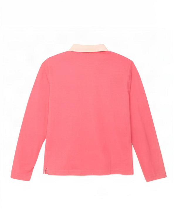 Polo da uomo a manica lunga La Martina Small in cotone rosa