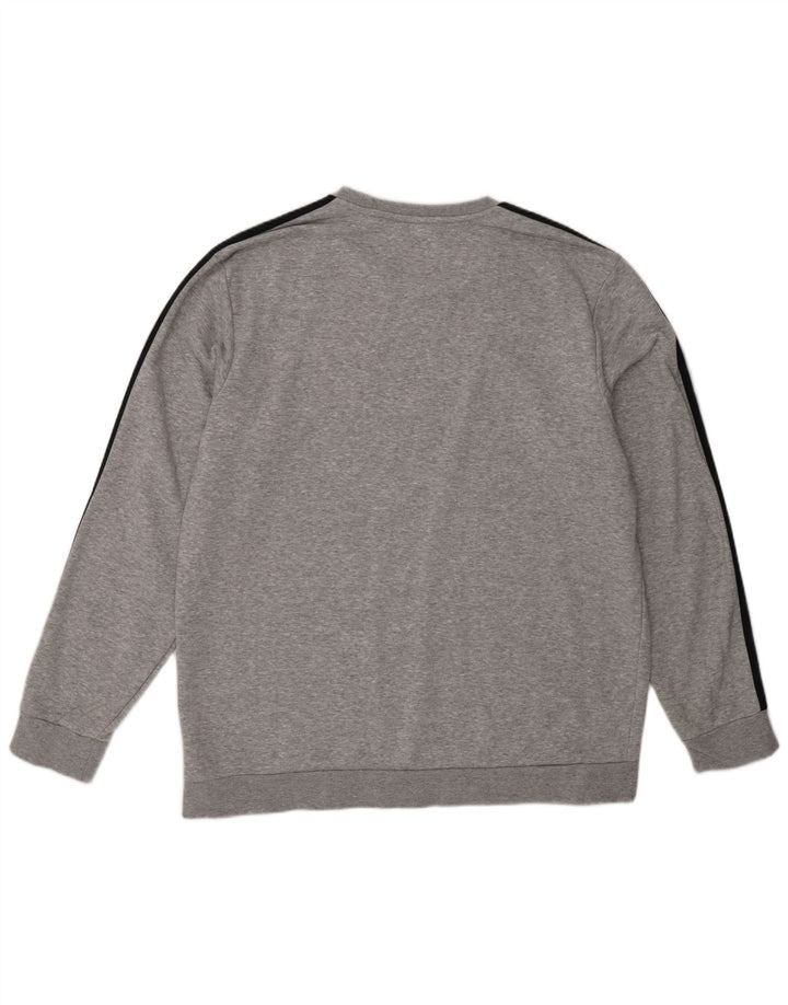 Adidas Mens Sweatshirt Jumper XL Grey Flecked Cotton