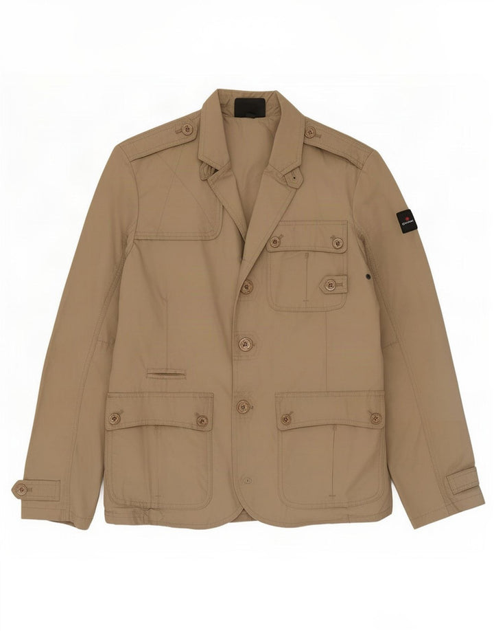 Canadiens Mens Military Jacket IT 48 Medium Khaki Cotton
