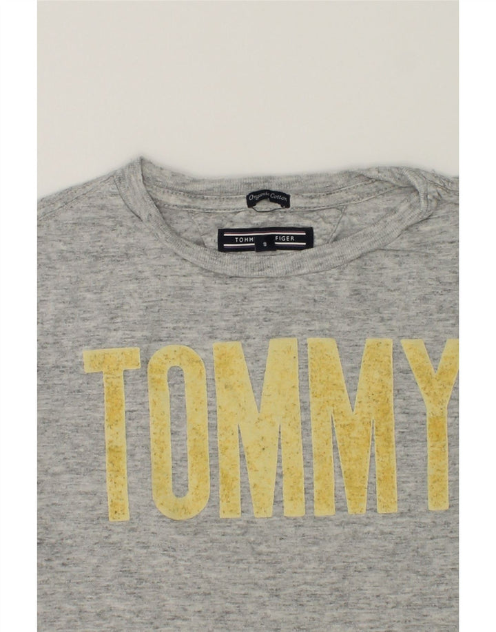 TOMMY HILFIGER Girls Graphic T-Shirt Top 7-8 Years Grey Cotton | Vintage Tommy Hilfiger | Thrift | Second-Hand Tommy Hilfiger | Used Clothing | Messina Hembry 