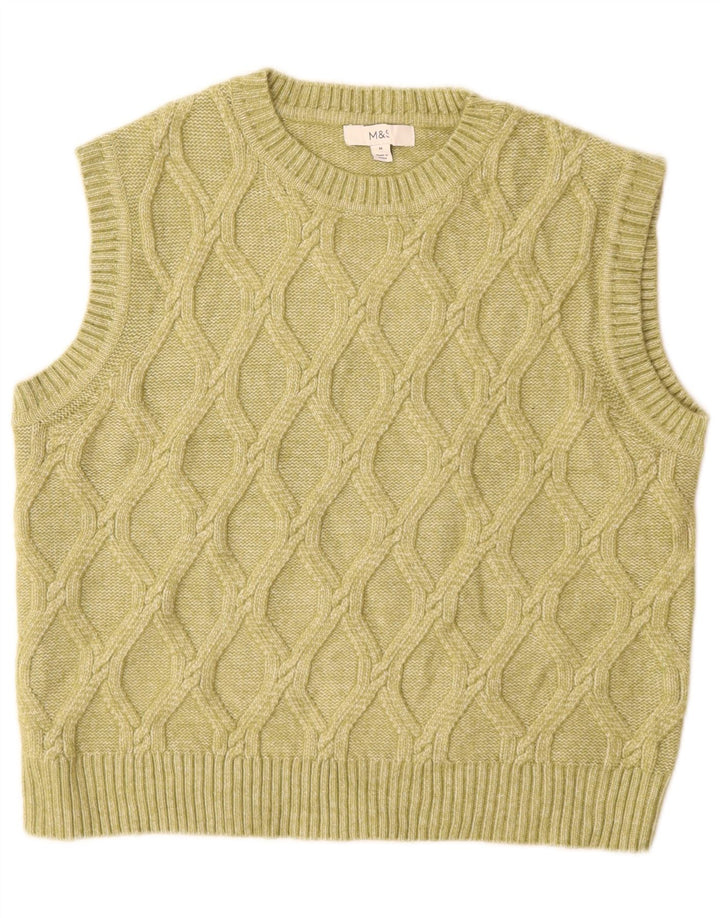 MARKS & SPENCER Damevest Tank Top UK 14 Medium Green Polyester