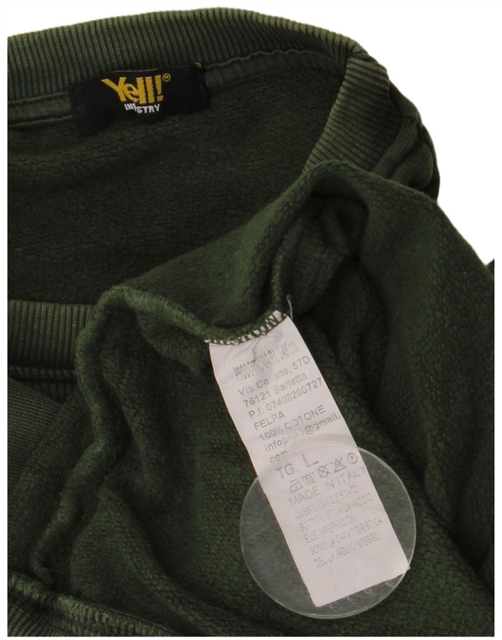 Yell! Mens Sweatshirt Jumper Large Green Cotton