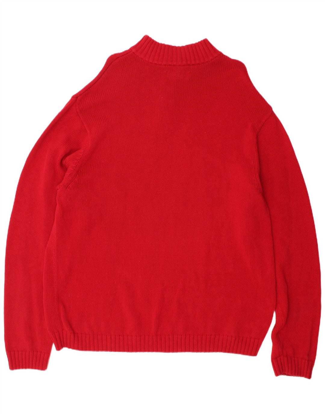 Chaps Mens Zip Neck Jumper Sweater 2XL Red Cotton