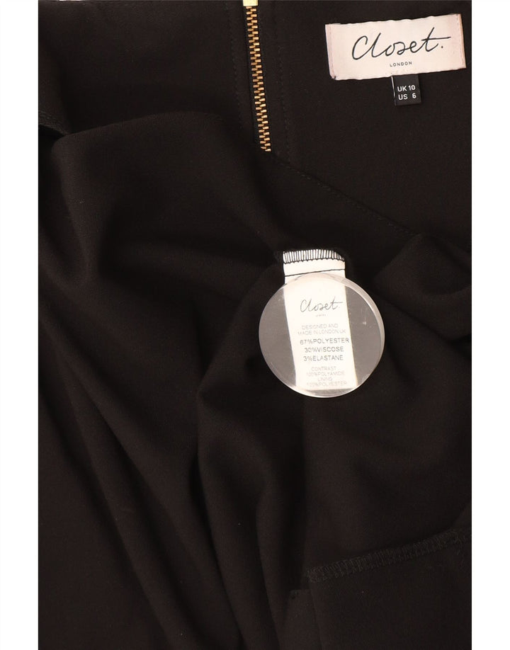CLOSET Vestido tubo para mujer UK 10 Small Poliéster negro