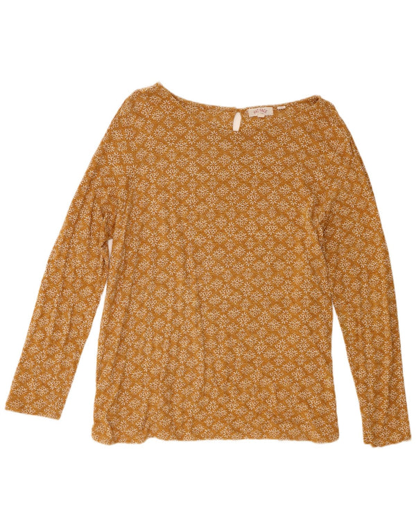 Fat Face Womens Top Long Sleeve UK 18 XL Beige Geometric Cotton