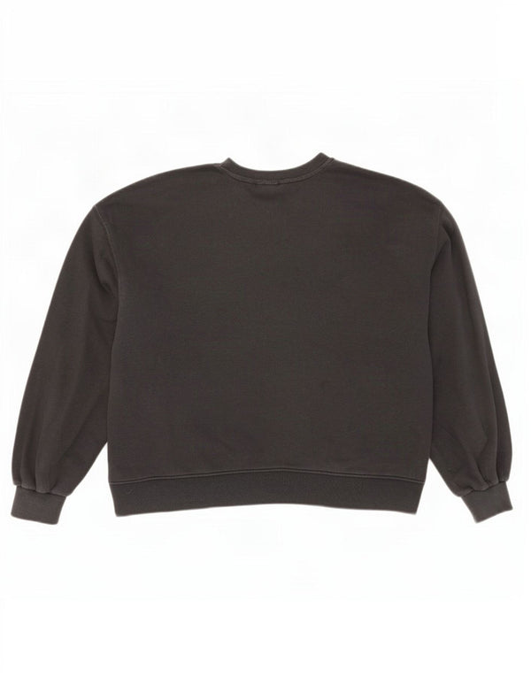 Adidas - Sudadera de gran tamaño con gráfico para mujer, talla 40, talla grande, algodón negro
