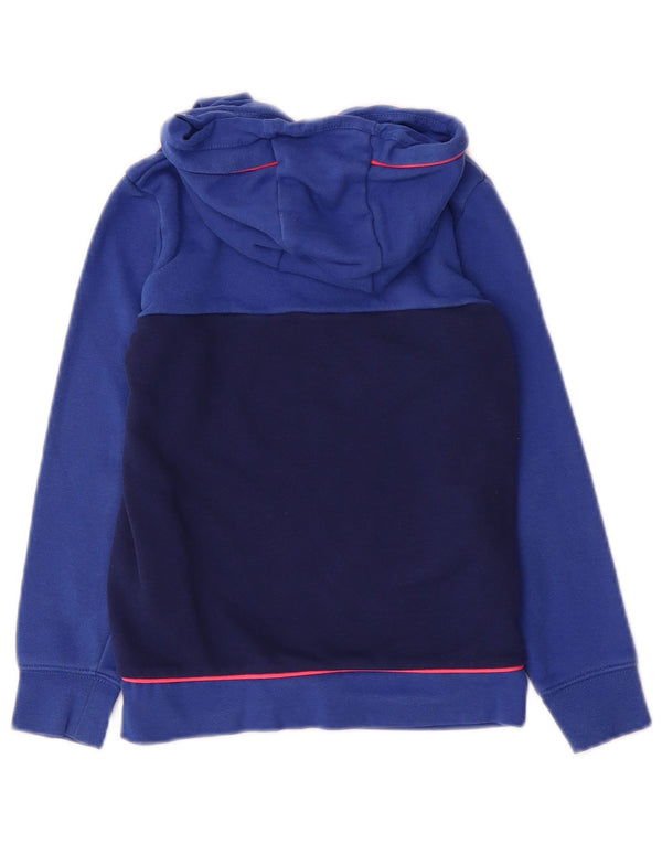 Nike Boys Graphic Hoodie Jumper 5-6 Years Medium Blue Colourblock Cotton