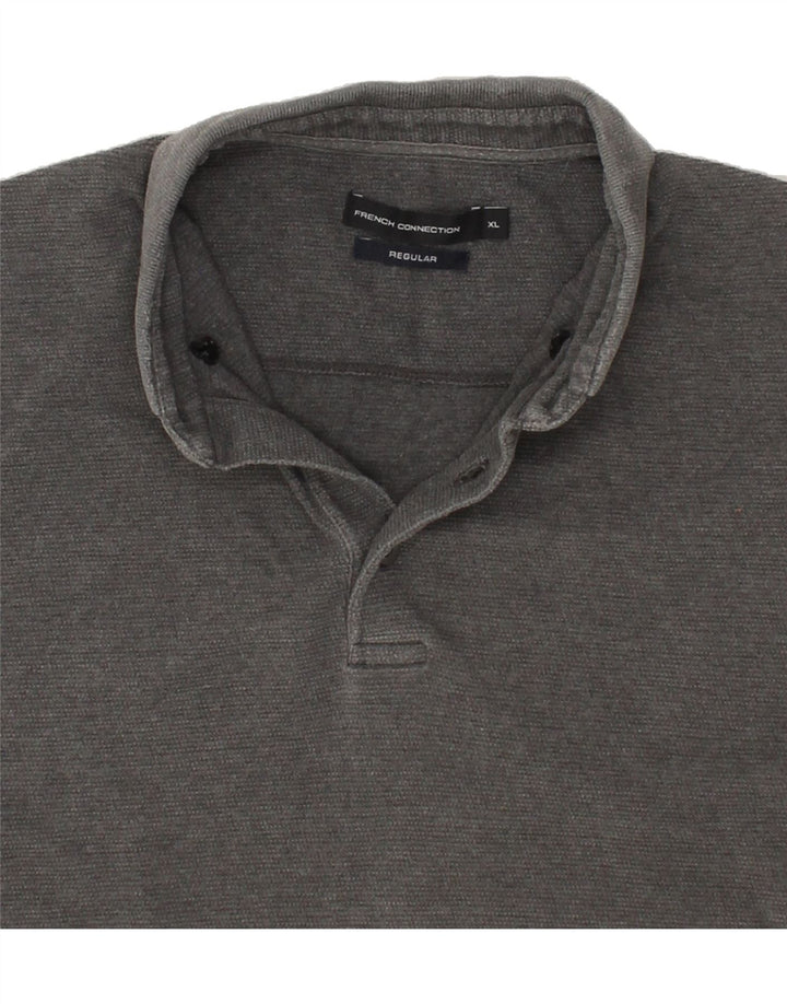 FRENCH CONNECTION Mens Regular Polo Shirt XL Grey Cotton Vintage French Connection and Second-Hand French Connection from Messina Hembry 