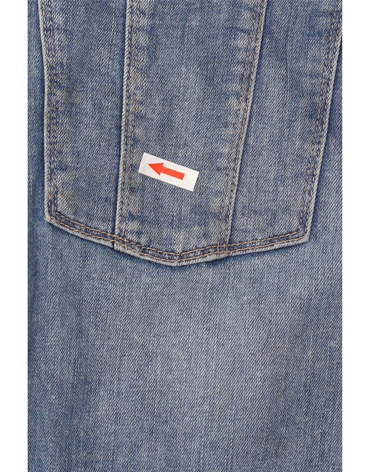 Fat Face Womens Distressed Dungarees Denim Shorts UK 12 Medium W32 Blue