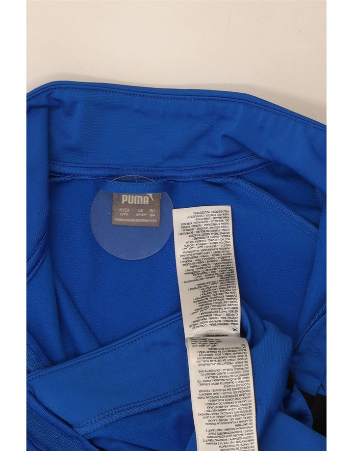 Puma Boys Graphic Tracksuit Top Jacket 13-14 Years Blue Colourblock
