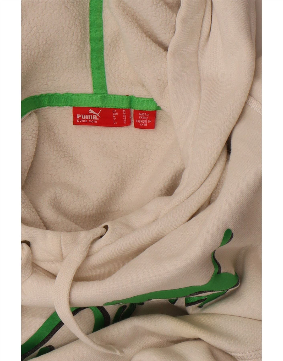 Puma Womens Graphic Hoodie Jumper UK 12 Medium  White
