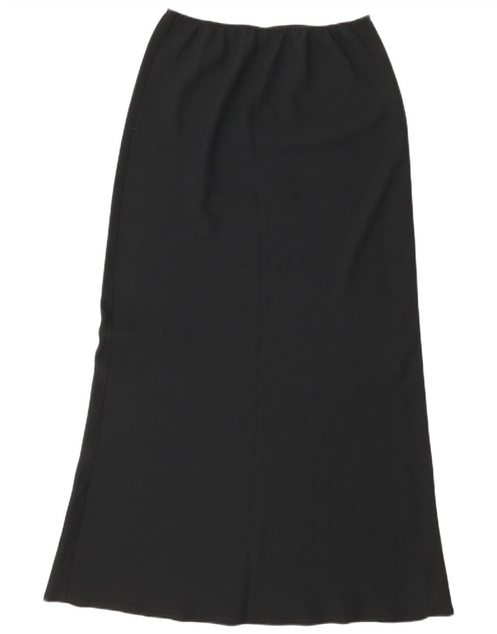 Benetton Dame Højtalje Maxi Nederdel IT 44 Medium W26 Sort Polyester