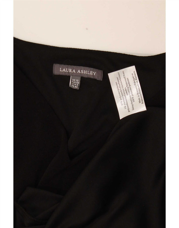 Laura Ashley Womens 3/4 Sleeve A-Line Dress UK 12 Medium Black Polyester