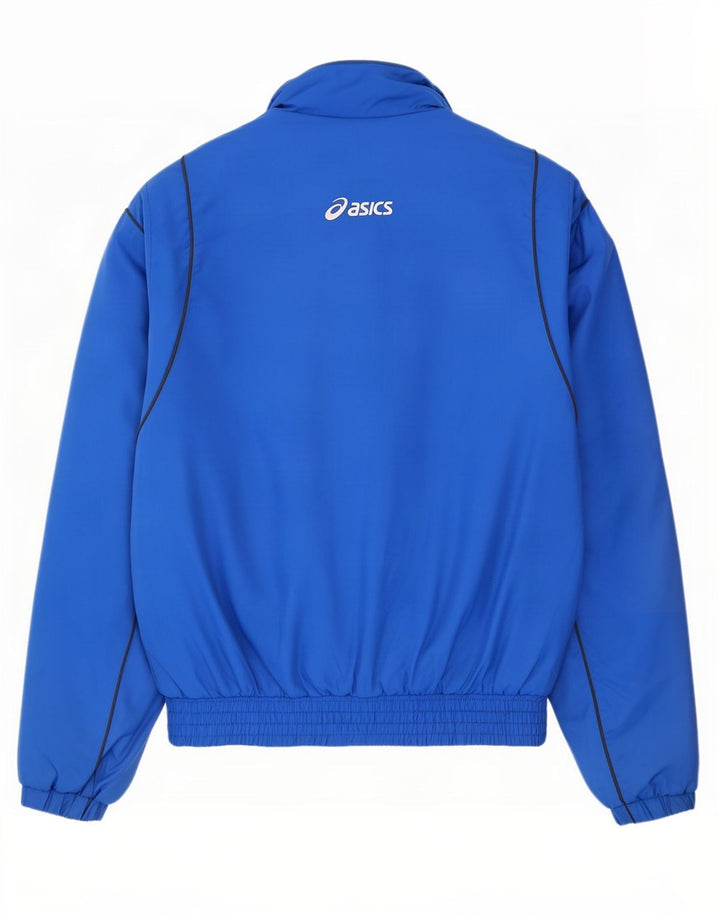 Asics Mens Tracksuit Top Jacket Large Blue Nylon