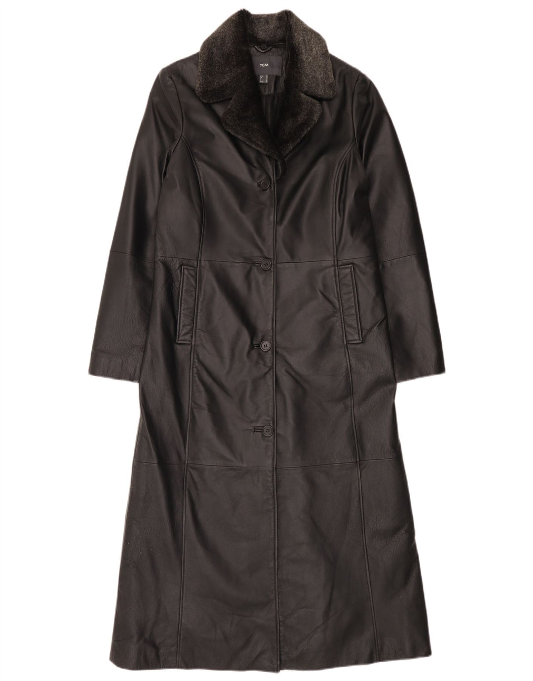TCM Womens Leather Coat UK 12 Medium Black Leather